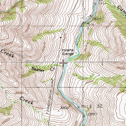 Topographic Map of Beeler Creek, OR