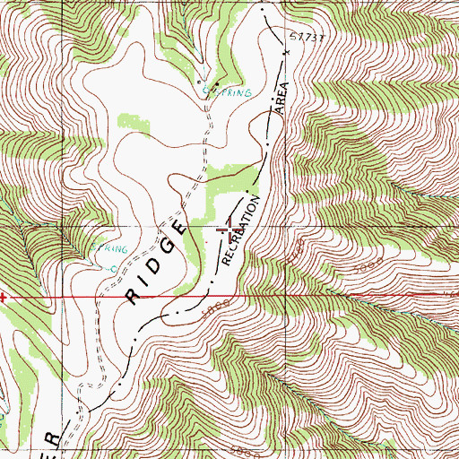 Topographic Map of Beeler Ridge, OR