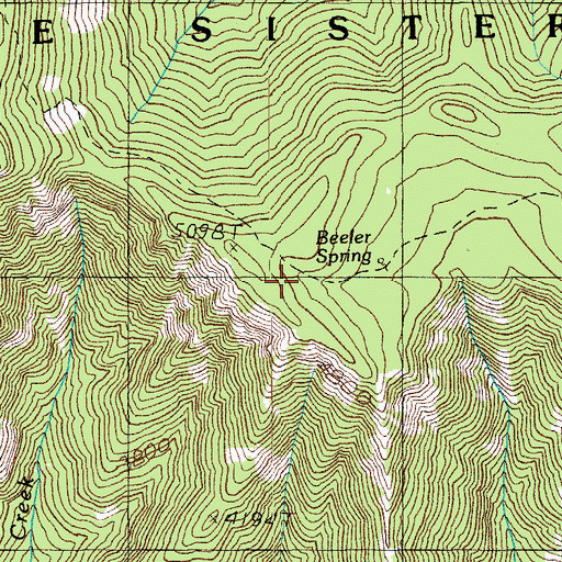 Topographic Map of Beeler Spring, OR
