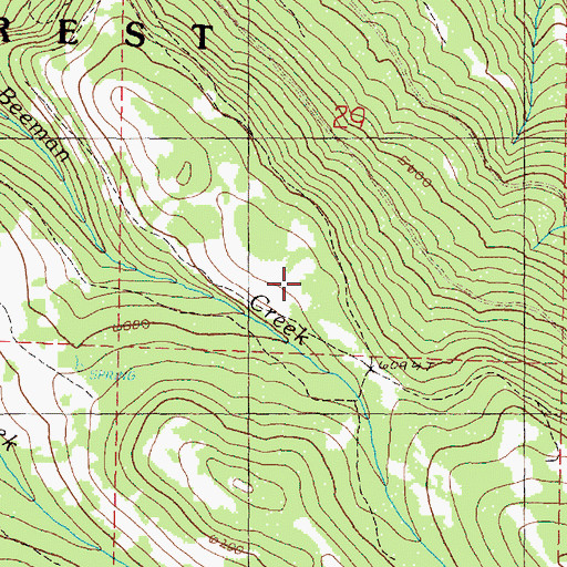Topographic Map of Beeman Junkens Trail (historical), OR
