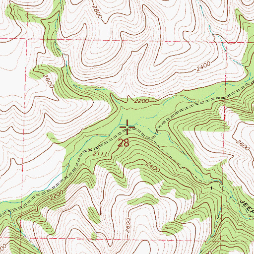 Topographic Map of Bell Cow Creek, OR