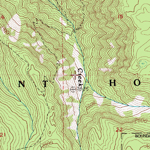 Topographic Map of Bell Creek, OR