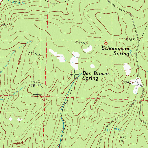Topographic Map of Ben Brown Spring, OR