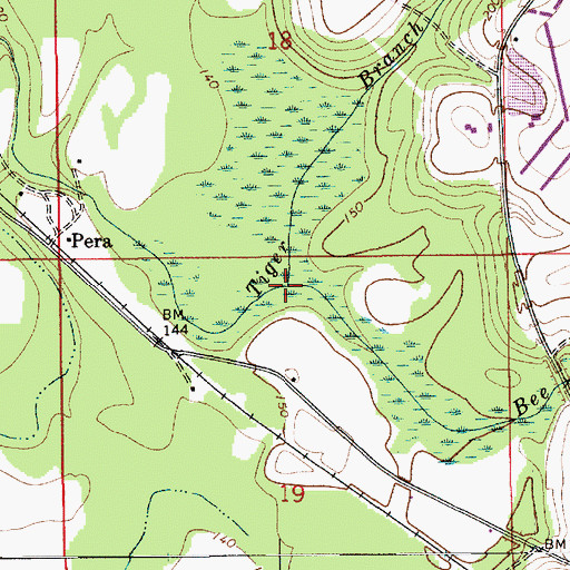 Topographic Map of Bee Branch, AL