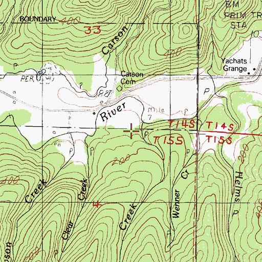 Topographic Map of Bend Creek, OR