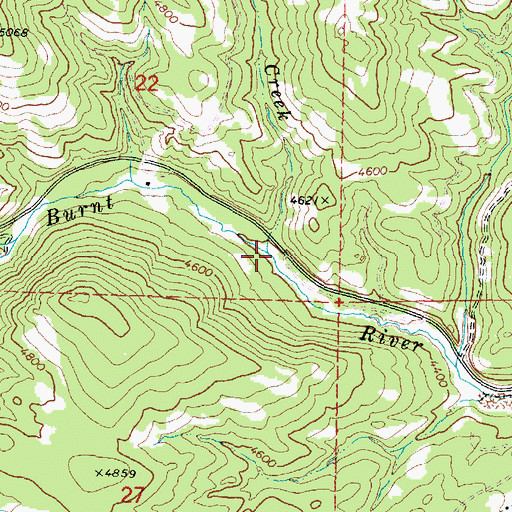 Topographic Map of Bennett Creek, OR