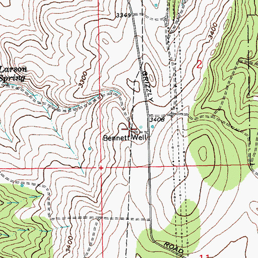 Topographic Map of Bennett Well, OR
