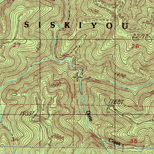 Topographic Map of Benson Creek, OR