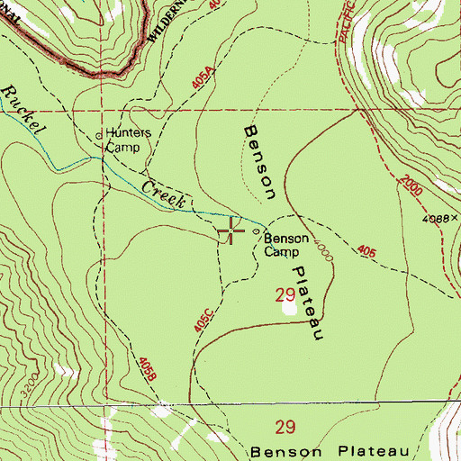 Topographic Map of Benson Plateau, OR