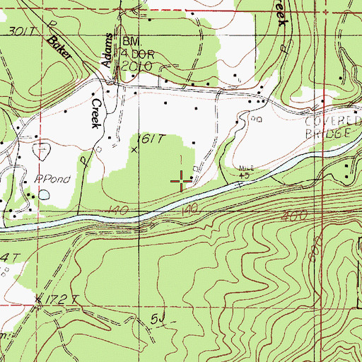 Topographic Map of Bentilla Creek, OR