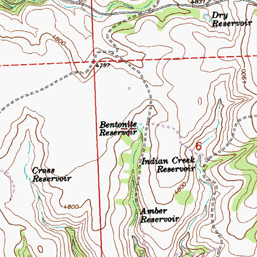 Topographic Map of Bentonite Reservoir, OR