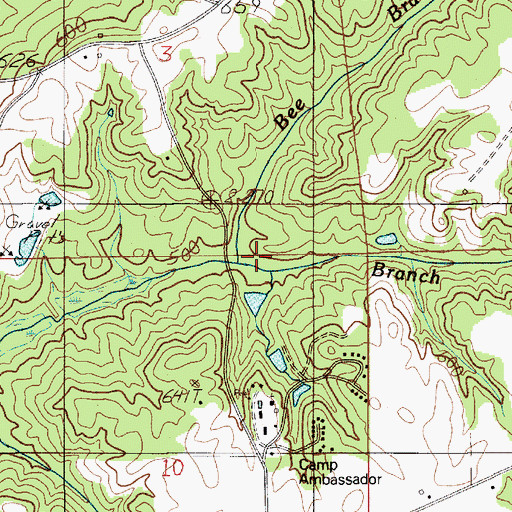 Topographic Map of Bee Branch, AL