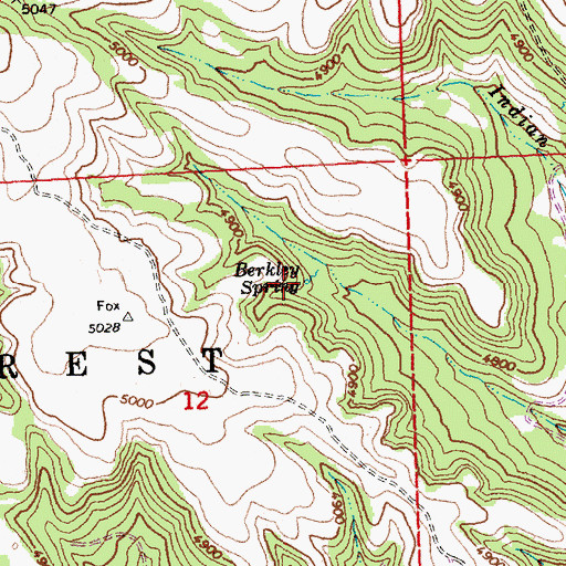 Topographic Map of Berkley Spring, OR