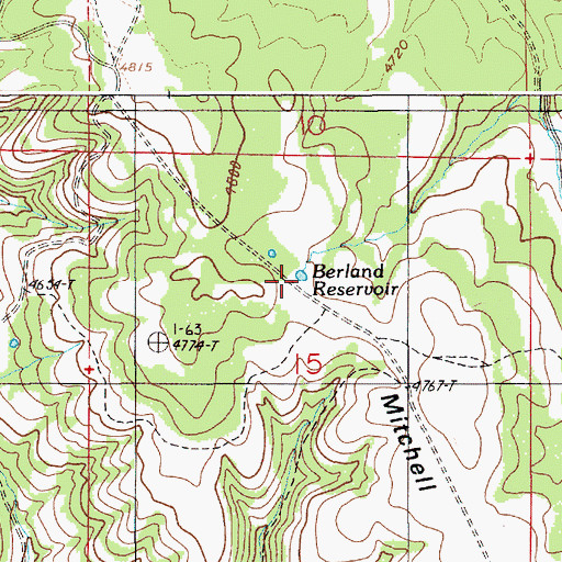 Topographic Map of Berland Reservoir, OR