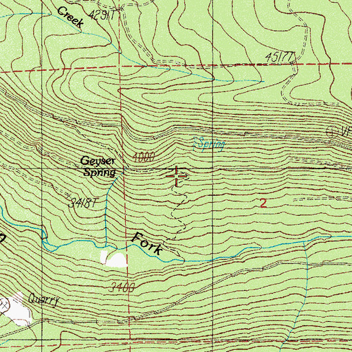 Topographic Map of Bessie Rock Trail, OR