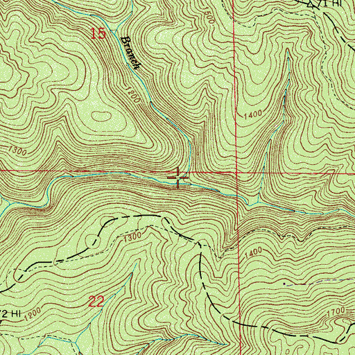 Topographic Map of Bee Branch, AL