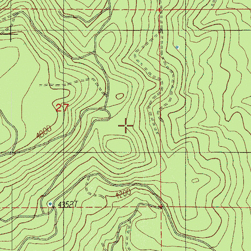 Topographic Map of Bieberstedt Trail, OR