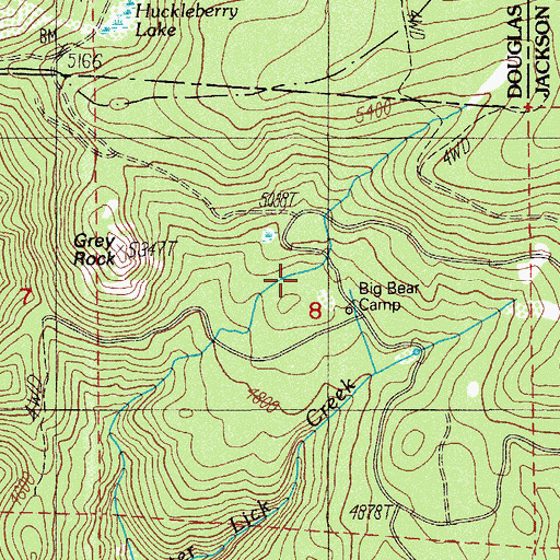 Topographic Map of Big Bear Camp, OR