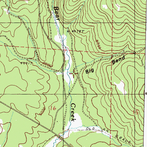 Topographic Map of Big Bend, OR