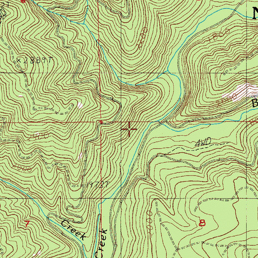 Topographic Map of Big Bend Creek, OR