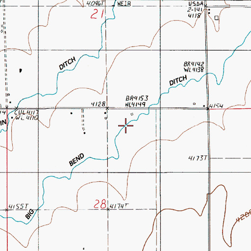 Topographic Map of Big Bend Ditch, OR