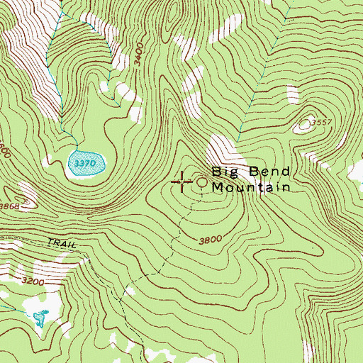 Topographic Map of Big Bend Mountain, OR