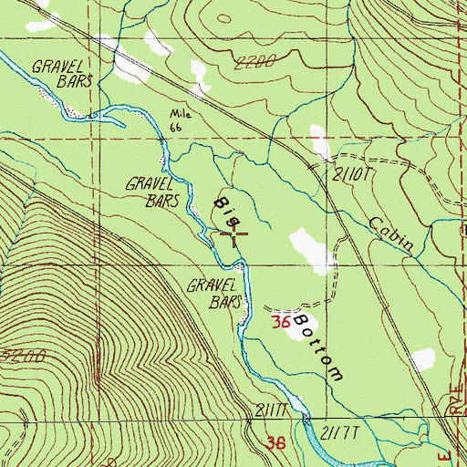 Topographic Map of Big Bottom, OR