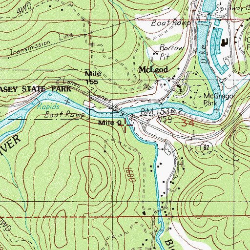 Topographic Map of Big Butte Creek, OR