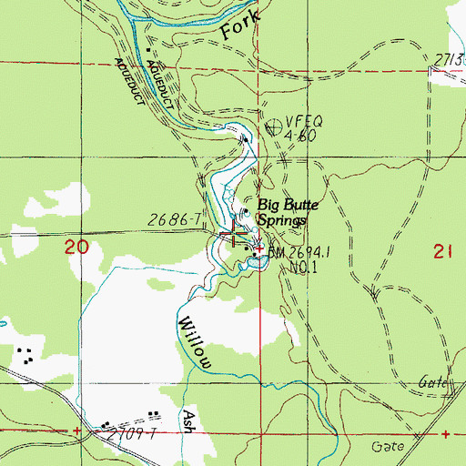 Topographic Map of Big Butte Springs, OR