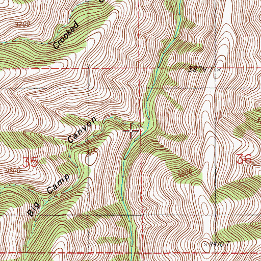 Topographic Map of Big Camp Canyon, OR