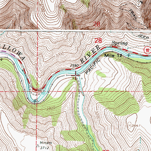 Topographic Map of Big Canyon, OR