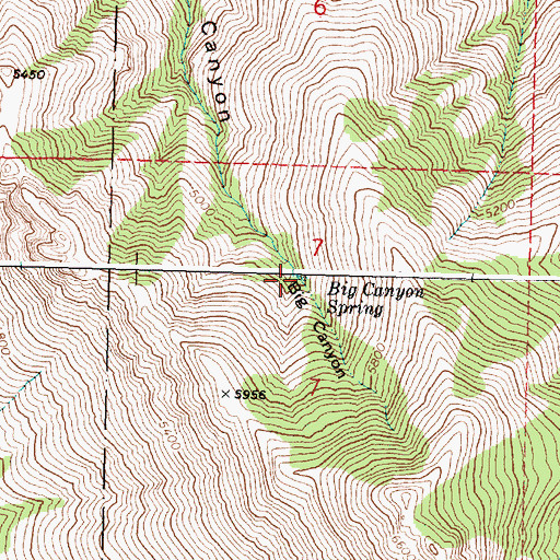 Topographic Map of Big Canyon Spring, OR