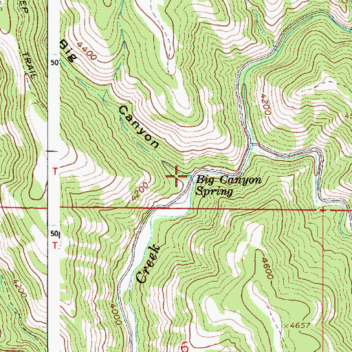 Topographic Map of Big Canyon Spring, OR