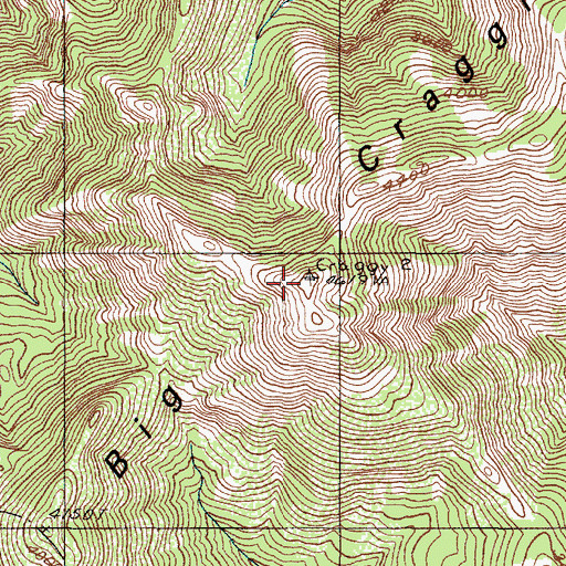 Topographic Map of Big Craggies, OR