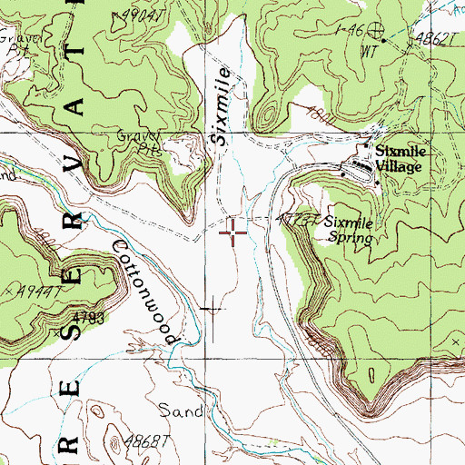 Topographic Map of Sixmile Gap, AZ