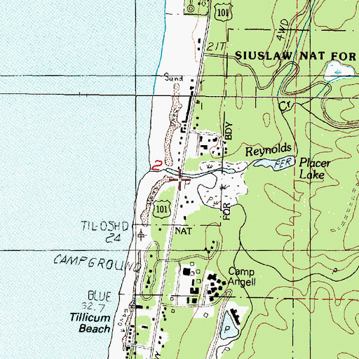 Topographic Map of Big Creek, OR