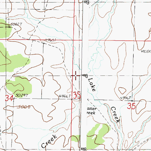 Topographic Map of Big Creek, OR