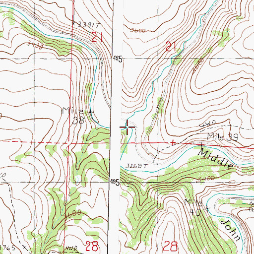 Topographic Map of Big Creek, OR