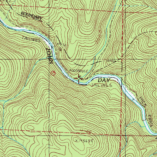 Topographic Map of Big Creek, OR