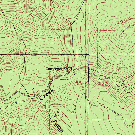 Topographic Map of Big Creek Forest Camp (historical), OR