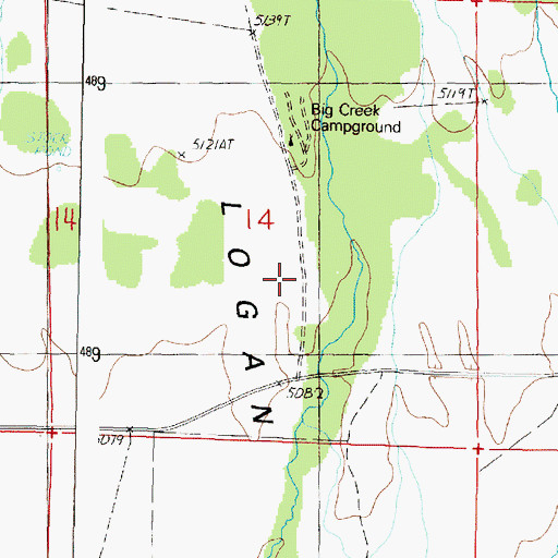 Topographic Map of Big Creek Recreation Site, OR