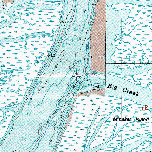 Topographic Map of Big Creek Slough, OR