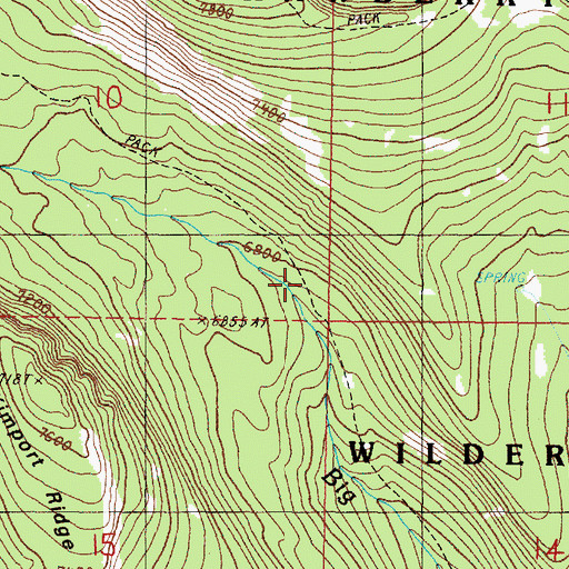 Topographic Map of Big Creek Trail, OR