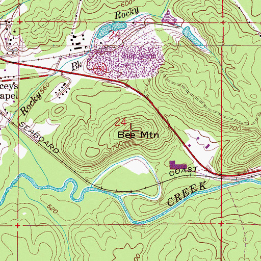 Topographic Map of Bee Mountain, AL