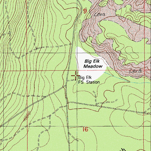 Topographic Map of Big Elk Guard Station, OR