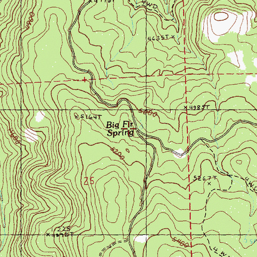 Topographic Map of Big Fir Spring, OR