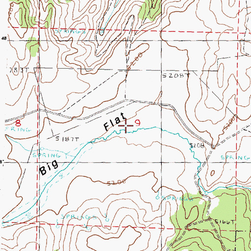 Topographic Map of Big Flat, OR
