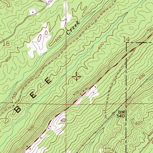 Topographic Map of Bee Ridge, AL