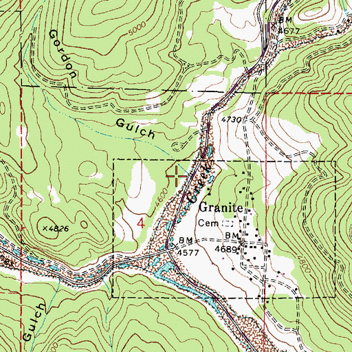 Topographic Map of Big Gordon Gulch, OR