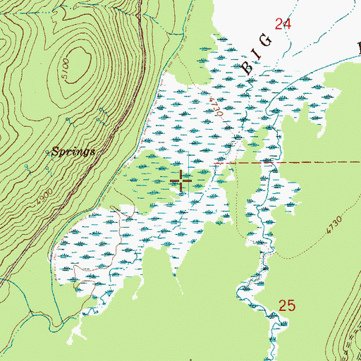 Topographic Map of Big Marsh, OR